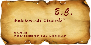 Bedekovich Ciceró névjegykártya